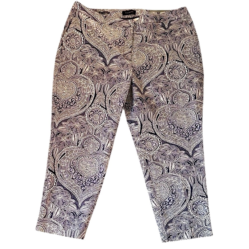 Talbots Hampshire Ankle Pants, Navy/White, NWT, Size 20 Plus Petite